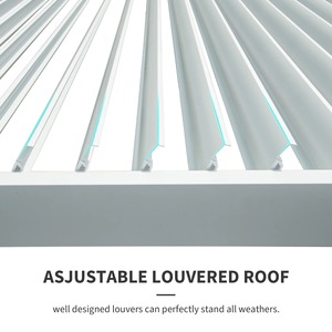 Vente en gros de gazebo de balcon personnalisé noir blanc cadre en alliage d'aluminium toit à persiennes réglable <span class=keywords><strong>piscine</strong></span> écologique coupe-vent étanche à la neige - Product Image 4