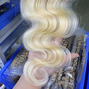 FYD 13 x 4 pouces 613 Blonde Body Wave Transparent Lace Frontal <span class=keywords><strong>Hair</strong></span> Extensions Perruques en cheveux humains - Product Image 4
