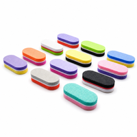 Éponge polissoir à ongles jetable mini ovale double face grain 100/180 4,5 cm pour kits d'ongles à presser, paquet de 50 pièces, usage professionnel en salon