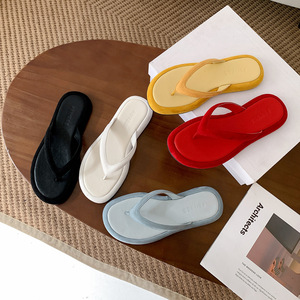 Sandales tongs pour femmes à bout rond, semelle épaisse et lanières tressées, modèle 2026, pour la plage et l'extérieur - Product Image 1