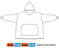 Couverture surdimensionnée Sherpa Flanelle Tv Wearable Blanket Sweatshirt Blanket With Giant Hood Pocket and Sleeves for Adult Blanket Hoodie