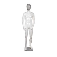 Maniquí de Cabeza Masculina de Plástico para Exhibición de Ropa en Escaparates