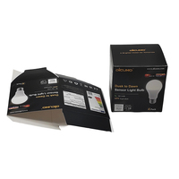 Boîtes en carton personnalisées écologiques pour ampoules LED, emballage de détail, impression en gros, ampoules à capteur, boîtes en papier noir mat
