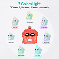 Masque facial LED en silicone UBilli QZ027 - Sept couleurs, lumière rouge, portable, pour usage domestique et commercial, soin quotidien de la peau