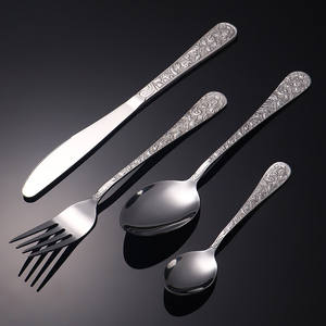 أدوات مائدة قابلة لإعادة الاستخدام ، أواني مائدة من الفولاذ المقاوم للصدأ <span class=keywords><strong>4</strong></span> ، طقم أدوات مائدة لحفلات الزفاف والفنادق والمطاعم - Product Image 2