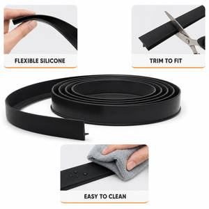 T-Shaped Silicone Stove <b>Gap</b> Cover 21 25 Inch Kitchen Filler Black - Product Image 5
