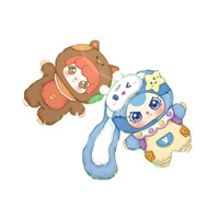 Série Moe Friends Figurine en peluche lapin en boîte surprise, rembourrée en coton PP, jouet en maille pour filles, pendentif de sac, ornement de bureau