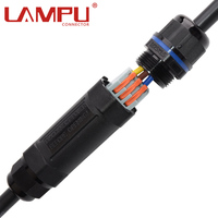 Venta caliente IP68 4 pines macho a hembra adaptador enchufe Internet Caja impermeable Conectores eléctricos para iluminación exterior
