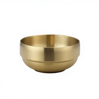 Bol à soupe en acier inoxydable poli de style coréen, durable, grand bol à salade, bol de service pour cantine et cuisine