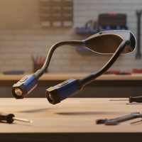 Lampe de travail LED flexible et rechargeable pour le cou, lampe de lecture portable mains libres pour la réparation automobile, l'atelier et le camping en extérieur