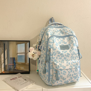 New <b>Backpack</b> Cross-Border Harajuku Style Cow Leopard Print <b>Backpack</b> Junior High <b>School</b> Lightweight Campus Class Student <b>Backpack</b> - Product Image 5
