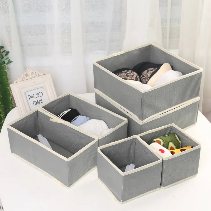 Caixa organizadora de gavetas para gavetas, caixa de armazenamento dobrável e não tecido, para cartão, roupa íntima, meias, sutiã