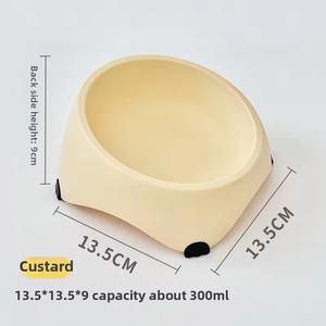 Vente en gros de gamelles pour animaux de compagnie pliables, haute capacité, en PP, imperméables, écologiques, avec protection de cou, sur pieds, à motif dessin animé, inclinées, pour chien - Product Image 2