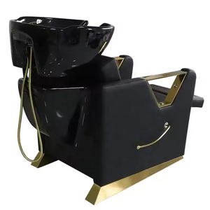 Sillón de Peluquería de Cuero PU Negro con Lavacabezas y Lavabo, Estación Moderna para Lavado de Cabello - Product Image 6