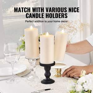 3 Pack <b>Unscented</b> Christmas White Pillar <b>Candles</b> Long Burning 65 Hours for Festive Decorations - Product Image 5