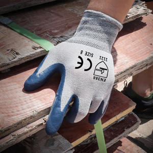 Los mejores guantes de seguridad industrial personalizados baratos, guantes de trabajo impermeables para trabajo mecánico, corte de revestimiento de algodón de goma resistente al calor - Product Image 2