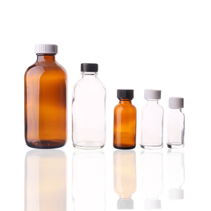 Hot bán Boston Phong Cách Chai Thủy Tinh 15ml-1000ml năng lực rõ ràng hổ phách màu xanh chai thủy tinh với mũ - Product Image 4