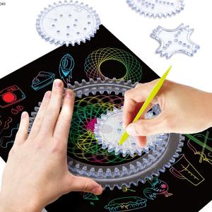 Ensemble de dessin <span class=keywords><strong>Spirographe</strong></span> bricolage coloré peinture à gratter règle éducative papeterie <span class=keywords><strong>Spirographe</strong></span> dessin <span class=keywords><strong>jouet</strong></span> - Product Image 1