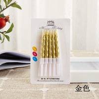 Bougie d'anniversaire en métal avec fil coloré, spéciale gâteau d'anniversaire, lot de 10 pièces