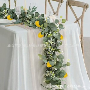 Artificial Eucalyptus <b>Leaves</b> With Lemon Vines Plastic Door <b>Wall</b> Hanging Greenery <b>Decor</b> - Product Image 2