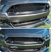Grille supérieure avant en fibre de carbone véritable pour Ford Mustang 2015-2017 GT et Shelby GT350 EcoBoost Coupé – Amélioration