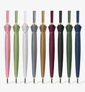 Japanese Style 24 Ribs Large Windproof Automatic Open Golf Umbrella with Logo Customizable