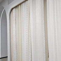 Vente en gros de rideaux transparents modernes blancs unis pour la protection de la vie privée, décoration intérieure d'hôtel et d'appartement