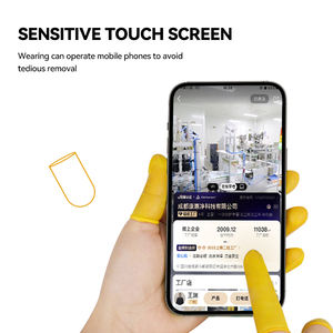 Gele natuurlijke latex ESD wegwerp vingerhoesjes voor halfgeleiders en cleanrooms - Product Image 4