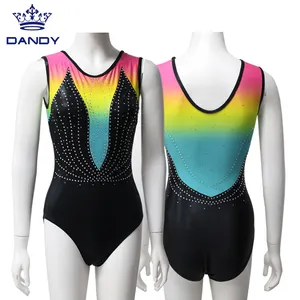 Dandy Quần Áo Nịt Thể Dục Không Tay Vải Spandex Giá Rẻ Tùy Chỉnh Với Kim Cương Giả