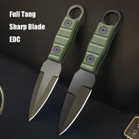 Nouveauté, couteau à lame fixe, petit couteau droit avec étui, couteau de poche EDC, manche en PP, article de survie en plein air, chasse, camping