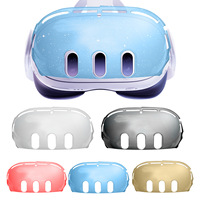 Coque de protection rigide transparente à paillettes pour casque VR Meta Quest 3, résistante aux chocs et aux rayures