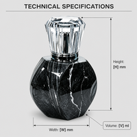 Botol Parfum Kaca Desain Marmer Heksagonal yang Dapat Disesuaikan, Tutup Bersegi, Finishing Matte, Sablon, Hot Stamping