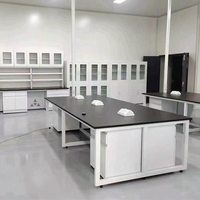 Banco central de estructura de acero de laboratorio de diseño moderno de alta calidad para uso en laboratorio dental de biología de Hospital escolar