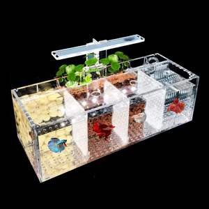 Acuario de pecera Betta ecológico de autolimpieza Premium todo en uno con filtro de circulación de luz de cubierta para principiantes pequeños - Product Image 2