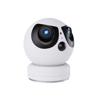 Cámara Inalámbrica de Doble Lente con Estilo de Dibujos Animados Navideños, 2MP, Alarma PIR, Tarjeta SIM 4G, LTE, GSM, Ángulo Amplio de 180°, Audio Bidireccional, Visión Nocturna