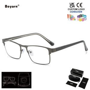 Gafas de Lectura Multifocales Fotocromáticas con Media Montura Metálica Boyarn, Gafas para <span class=keywords><strong>Presbicia</strong></span> con Protección Contra la Luz Azul - Product Image 4