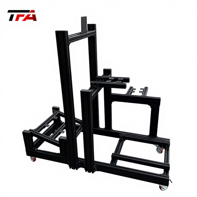 OEM Industrial Silver Black 4080 Aluminum Profiles Frame for Flight Sim Racing Game Simulator Cockpit With Monitor Stand