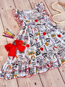 GSD3507 ODM Custom <b>Baby</b> Girl Summer Pink Farm Tractor Animals Sleeveless Knee-Length <b>Dress</b> Wholesale - Product Image 5