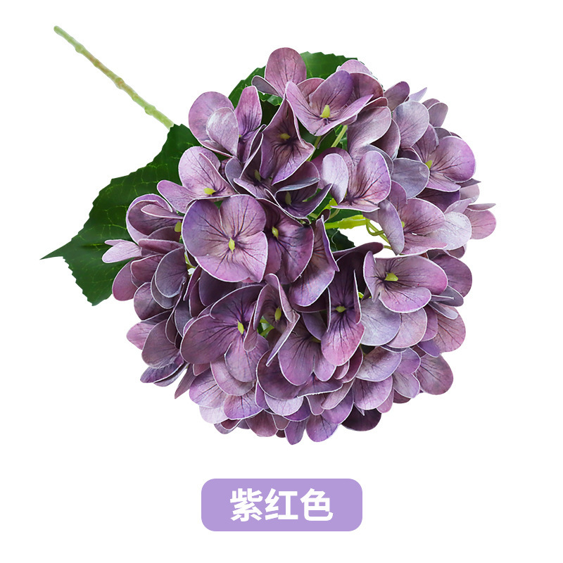 ดอกไฮเดรนเยียเดี่ยว 3 มิติ สีม่วงแดง