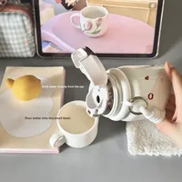 Étudiant moderne rose mignon tasse isolée sous vide fête scolaire utiliser grande capacité en acier inoxydable tasse de voyage paille