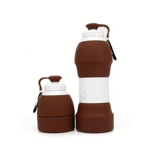 Custom Logo 580Ml Travel Folding Bottle Silicon Collapsible Telescopic <b>Cup</b> Sports Silicone Foldable Drinking Water Bottles - Product Image 4