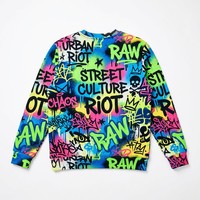 Sweat-shirt personnalisé de haute qualité en polyester 100% 280 g/m², sublimation, motif personnalisé, sweat-shirt tendance à col rond
