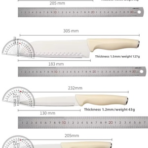 Ensemble de couteaux de chef, couteau Santoku, couteau utilitaire en acier inoxydable, ensemble de couteaux de cuisine avec support - Product Image 4