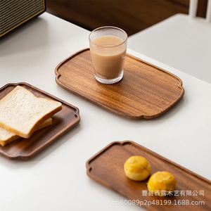 Wooden Serving <b>Trays</b> Solid Color <b>Tea</b> <b>Tray</b> Hotel Coffee <b>Tea</b> Use 30x15cm - Product Image 1