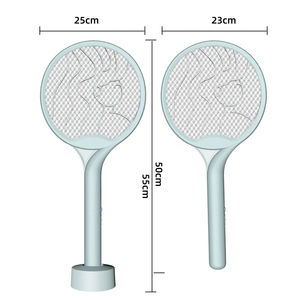 Raquette électrique anti-moustiques haute efficacité, intérieure et extérieure, 2 en 1, rechargeable à l'énergie solaire - Product Image 2
