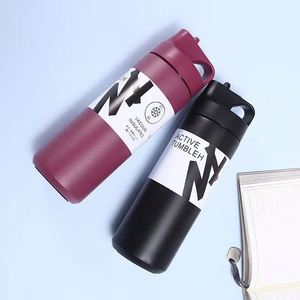 Termo Ecológico Portátil de Doble Pared de Acero Inoxidable 304 con Aislamiento Térmico, Diseño Simple y Pajita para Viajes - Product Image 1