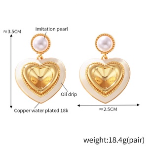 18K Trendy Fashion Love-Shape Hypoallergenic Brass <b>Earrings</b> High Quality <b>Crystal</b> Jewelry Diamonds Zircons for Women for Weddings - Product Image 2