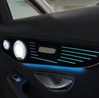 Éclairage d'ambiance dynamique 64 couleurs noir piano pour Mercedes W205 X253 C253 GLC - Accessoires de mise à niveau de l'éclairage LED intérieur de voiture