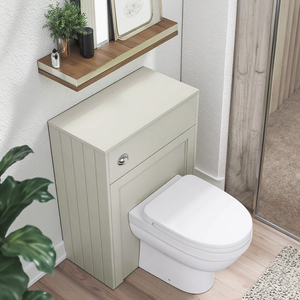 Phấn trắng truyền thống trở lại tường nhà vệ sinh đơn vị bao gồm giấu Phễu thoát nước 3/6L kép Flush mềm đóng ghế kích thước đầy đủ tủ - Product Image 1