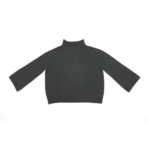 Women Loose-fitting Long Sleeves High Collar Pullover Made Of Wool-cashmere.